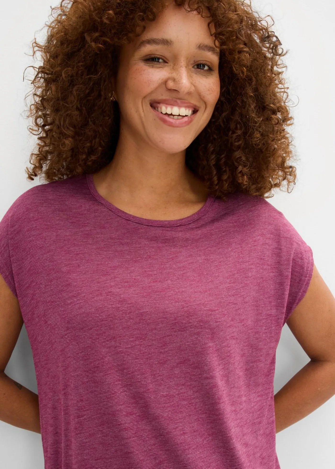 New Camiseta larga de mezcla de viscosa Mujer Camisetas