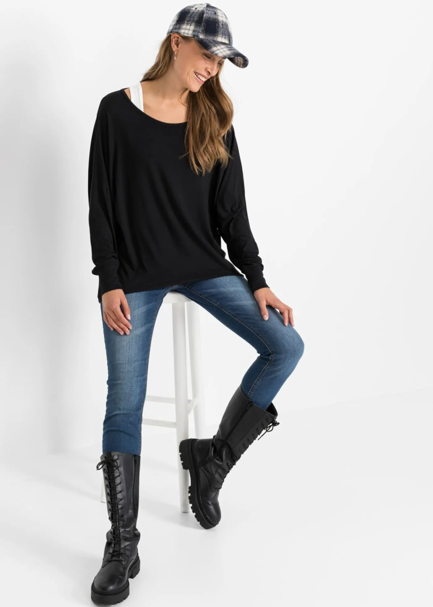 Best Camiseta larga de mezcla de viscosa Mujer Camisetas