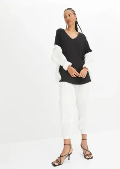 Best Camiseta larga de mezcla de viscosa sostenible Mujer Camisetas|Novedades
