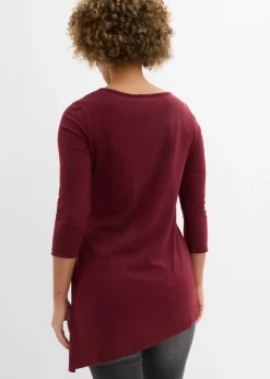 Clearance Camiseta larga de mezcla de viscosa y algodón Mujer Camisetas|Novedades