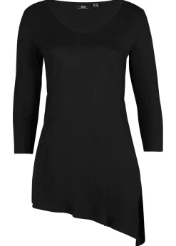 Outlet Camiseta larga de mezcla de viscosa y algodón Mujer Camisetas|Novedades