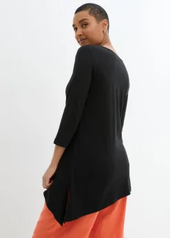 Outlet Camiseta larga de mezcla de viscosa y algodón Mujer Camisetas|Novedades