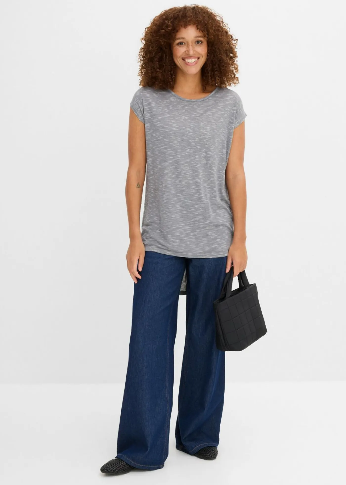 Hot Camiseta larga de mezcla de viscosa Mujer Camisetas
