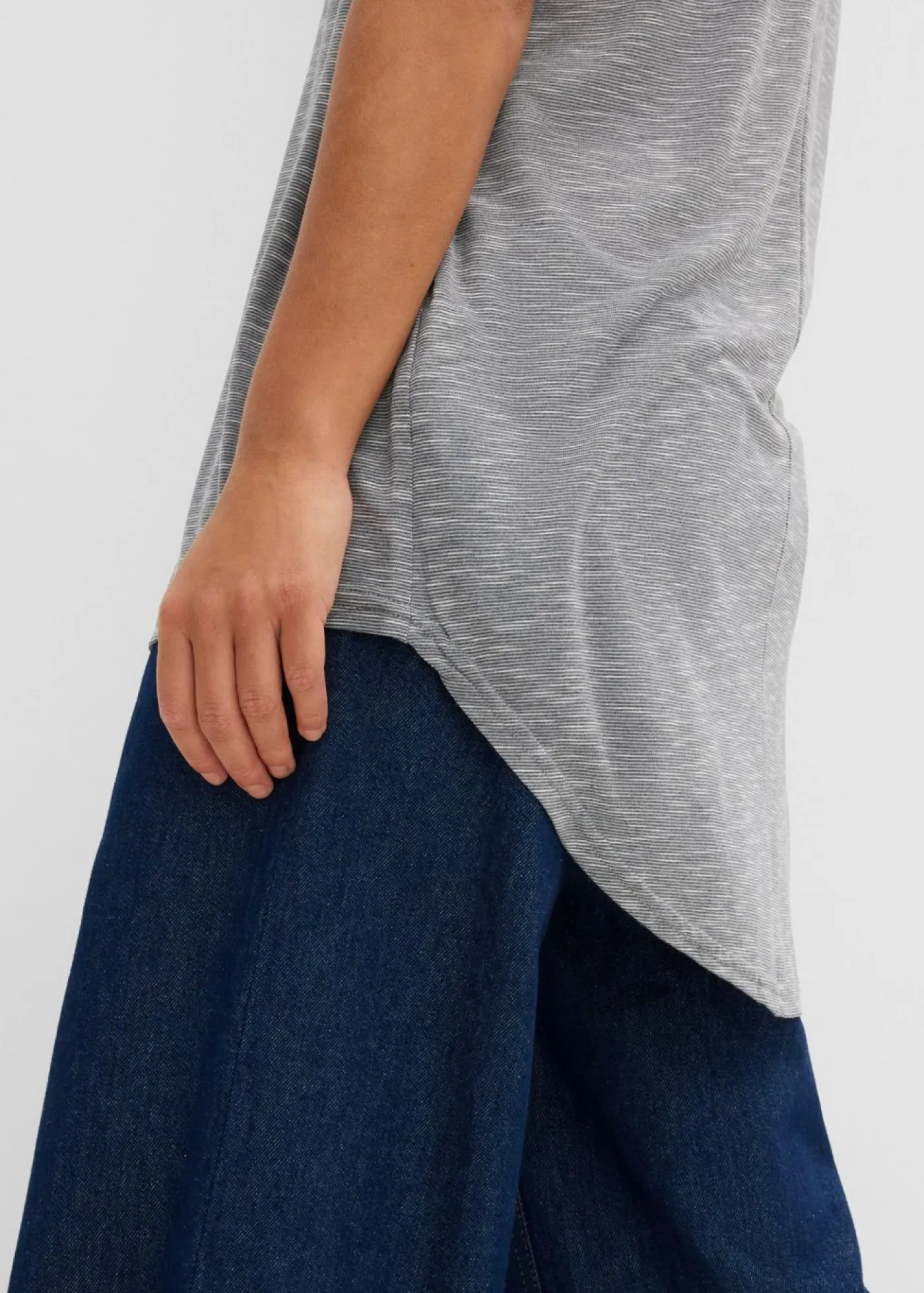 Hot Camiseta larga de mezcla de viscosa Mujer Camisetas