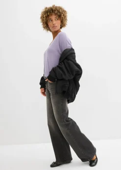 Sale Camiseta larga de mezcla de viscosa sostenible Mujer Camisetas|Novedades