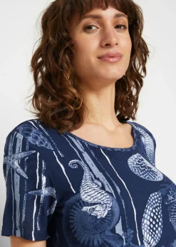 Sale Camiseta larga de suave mezcla de viscosa Mujer Camisetas