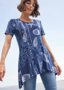 Sale Camiseta larga de suave mezcla de viscosa Mujer Camisetas