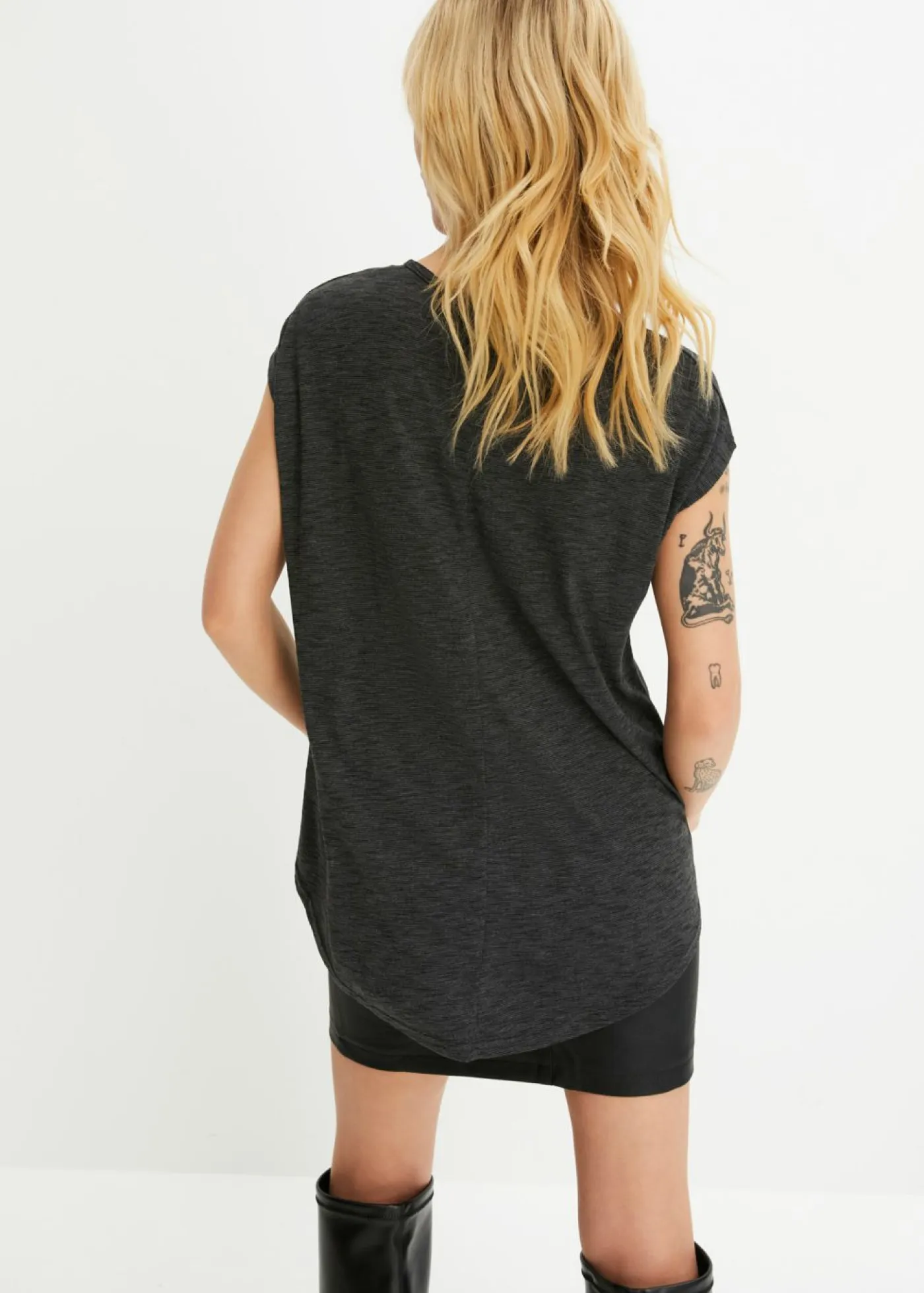New Camiseta larga de suave mezcla de viscosa Mujer Camisetas