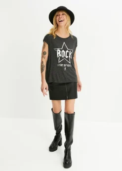 New Camiseta larga de suave mezcla de viscosa Mujer Camisetas