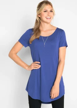 Outlet Camiseta larga de viscosa suave Mujer Básicos|Camisetas
