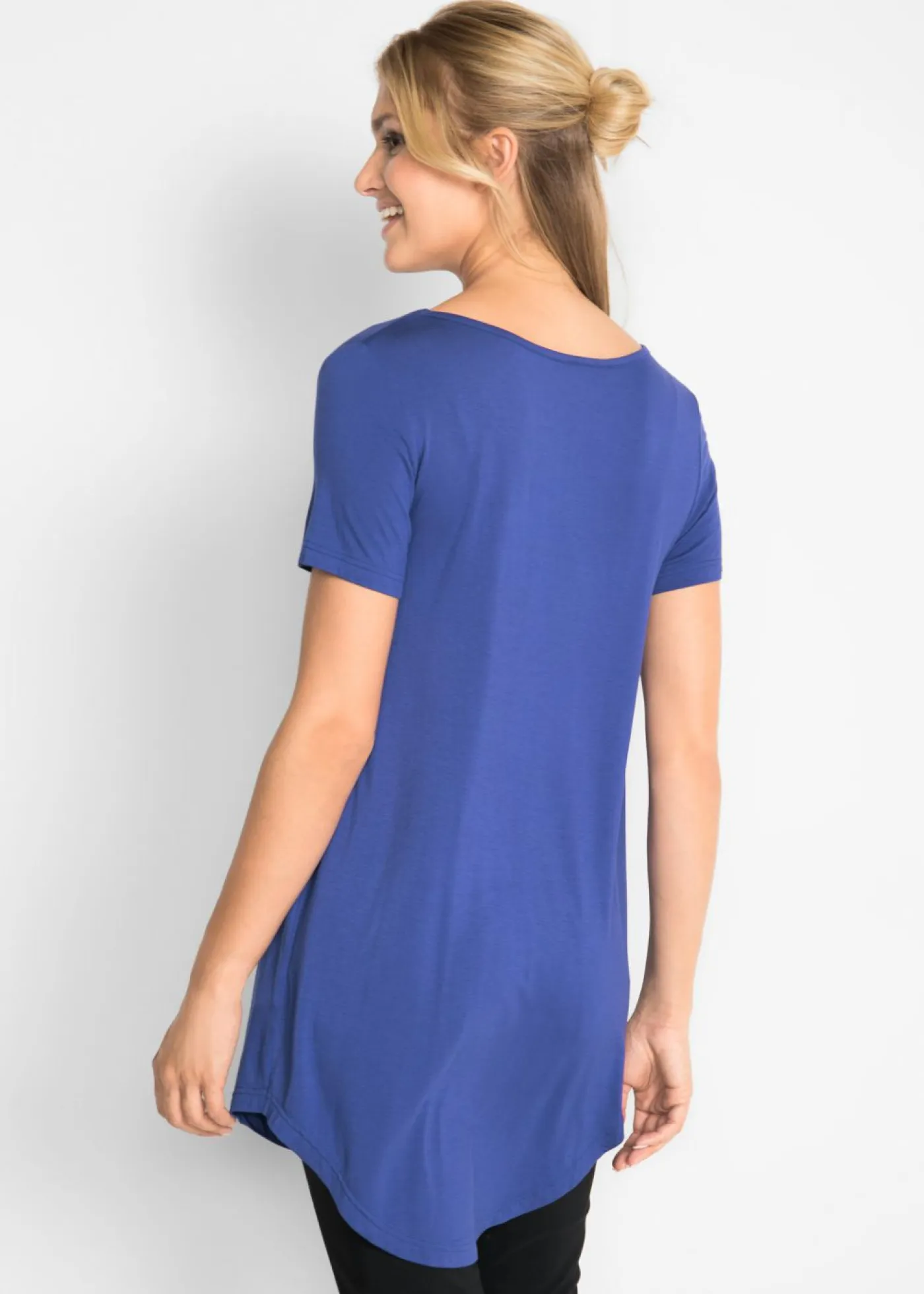 Outlet Camiseta larga de viscosa suave Mujer Básicos|Camisetas