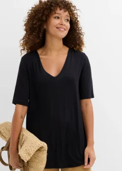 Hot Camiseta larga de viscosa suave Mujer Básicos|Camisetas