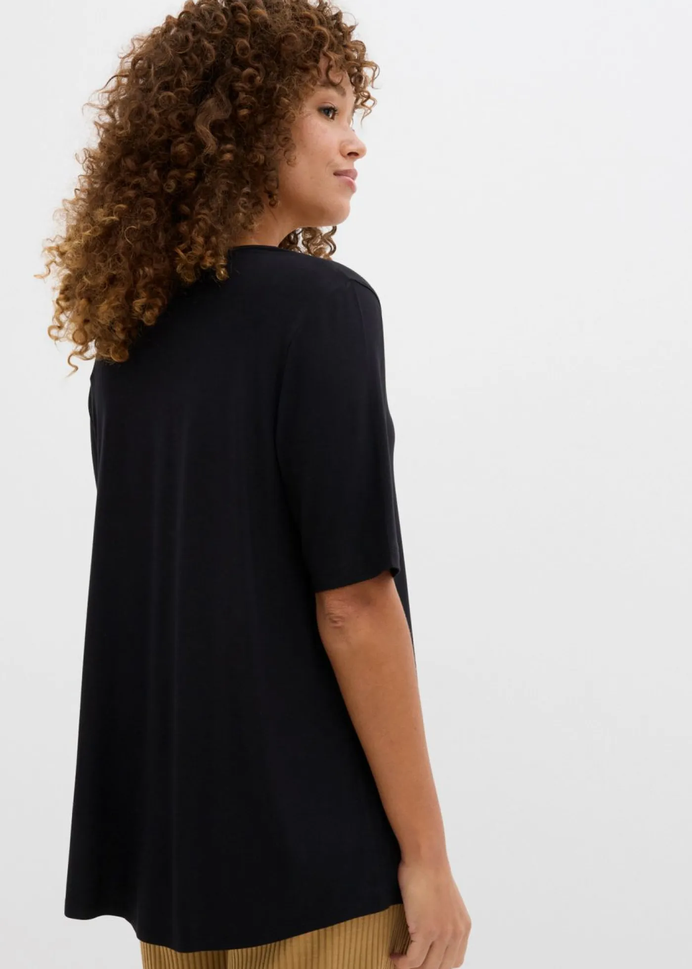 Hot Camiseta larga de viscosa suave Mujer Básicos|Camisetas
