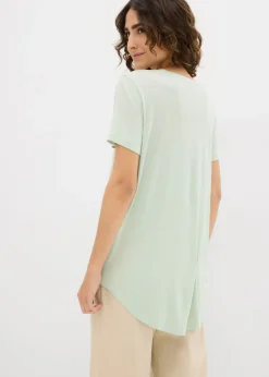 Sale Camiseta larga de viscosa suave Mujer Básicos|Camisetas
