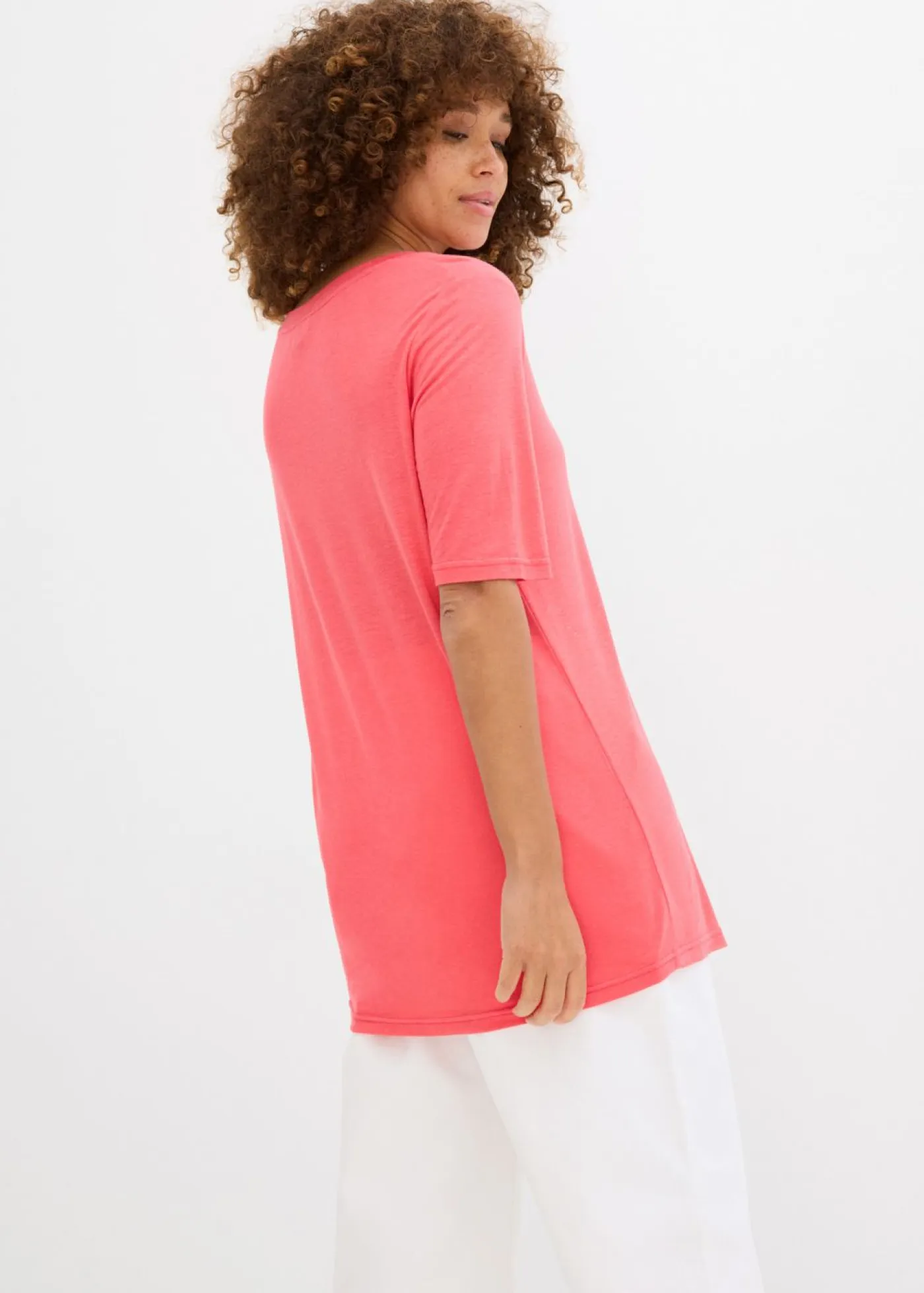 Hot Camiseta larga de viscosa suave Mujer Básicos|Camisetas
