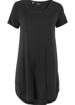 Camiseta larga de viscosa suave Mujer Básicos|Camisetas