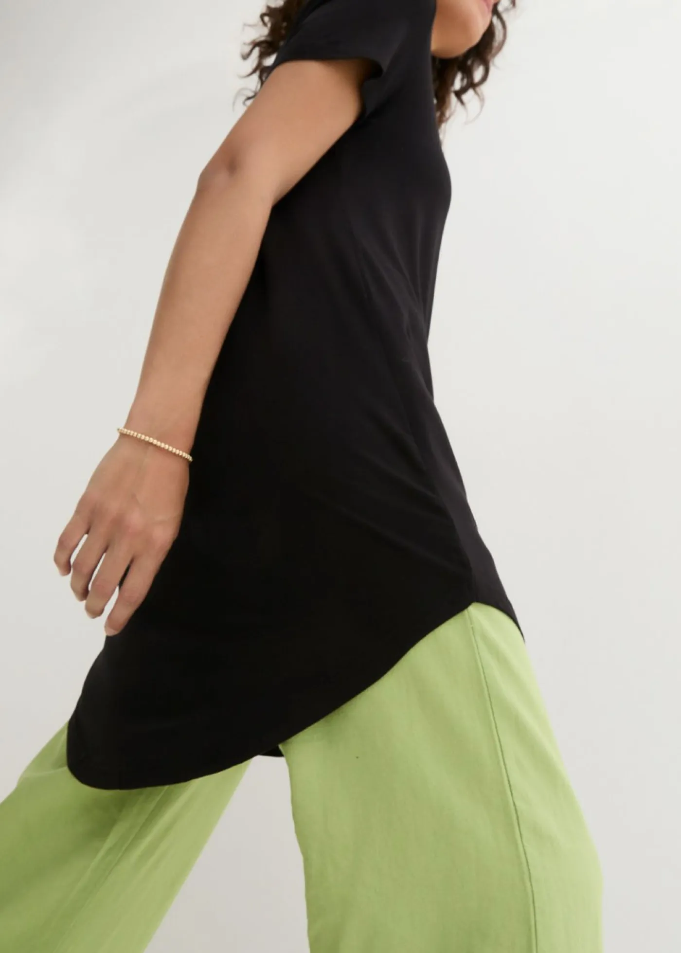 Camiseta larga de viscosa suave Mujer Básicos|Camisetas
