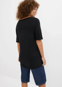 Outlet Camiseta larga de viscosa suave Mujer Básicos|Camisetas