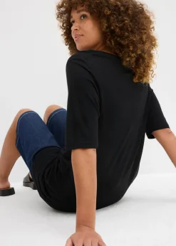Outlet Camiseta larga de viscosa suave Mujer Básicos|Camisetas