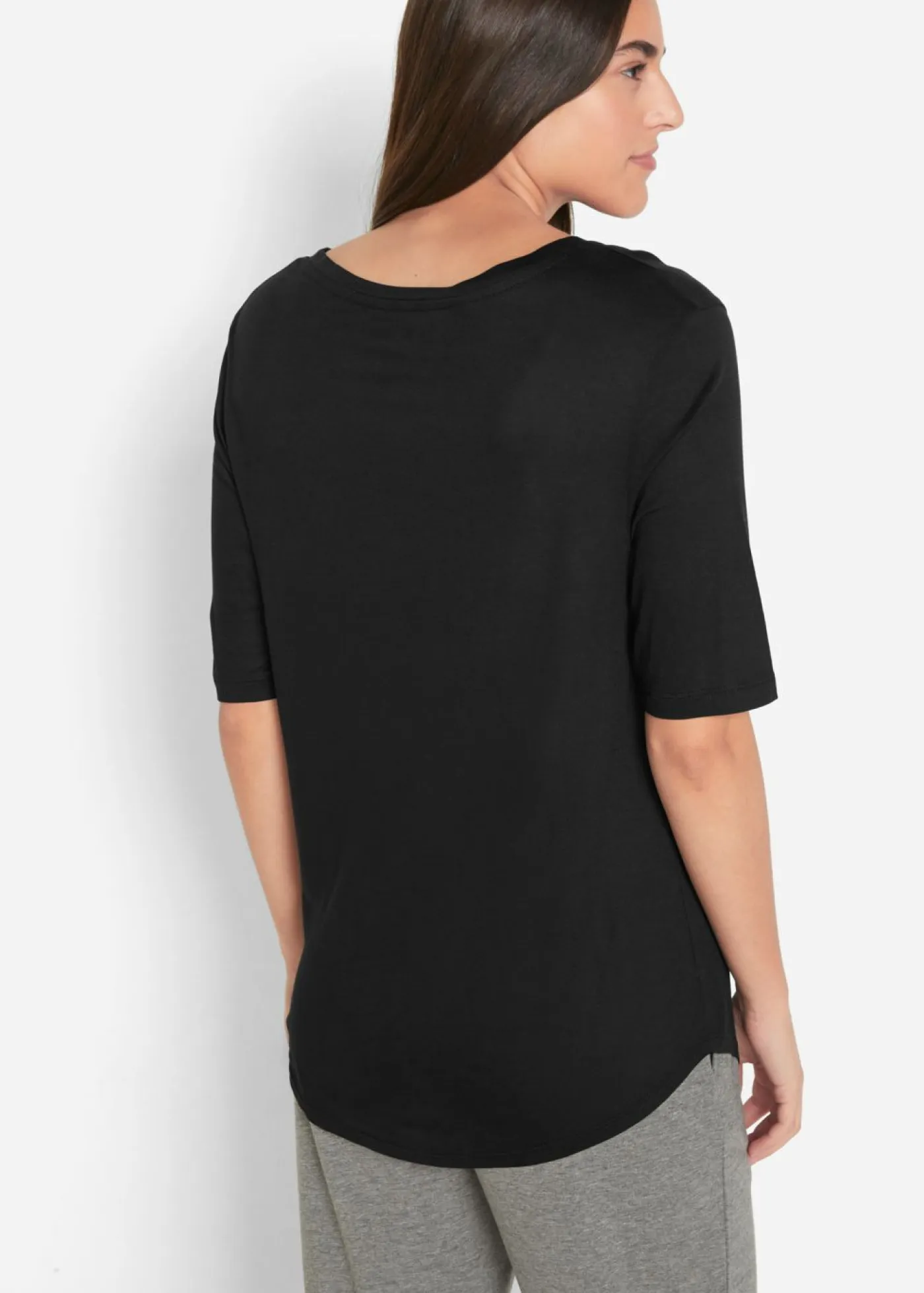 Clearance Camiseta larga de viscosa suave (2 unidades) Mujer Básicos|Camisetas