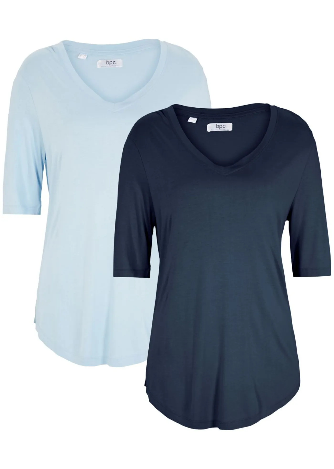Best Camiseta larga de viscosa suave (2 unidades) Mujer Básicos|Camisetas