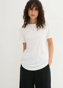 Best Camiseta larga de viscosa suave Mujer Básicos|Camisetas