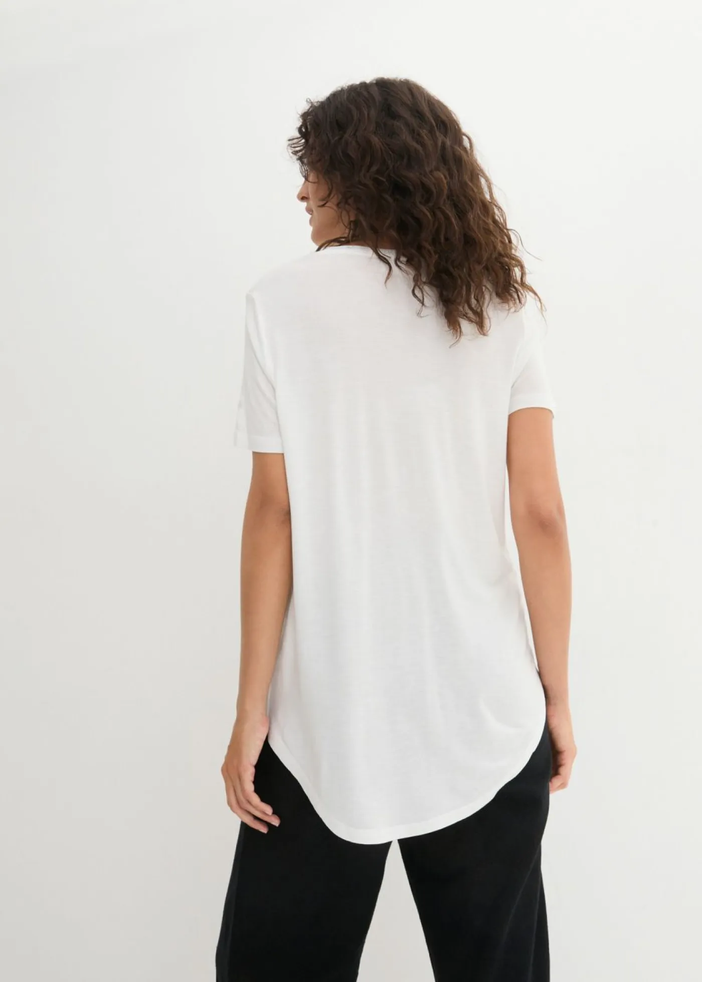 Best Camiseta larga de viscosa suave Mujer Básicos|Camisetas