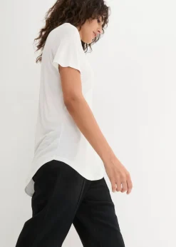 Best Camiseta larga de viscosa suave Mujer Básicos|Camisetas