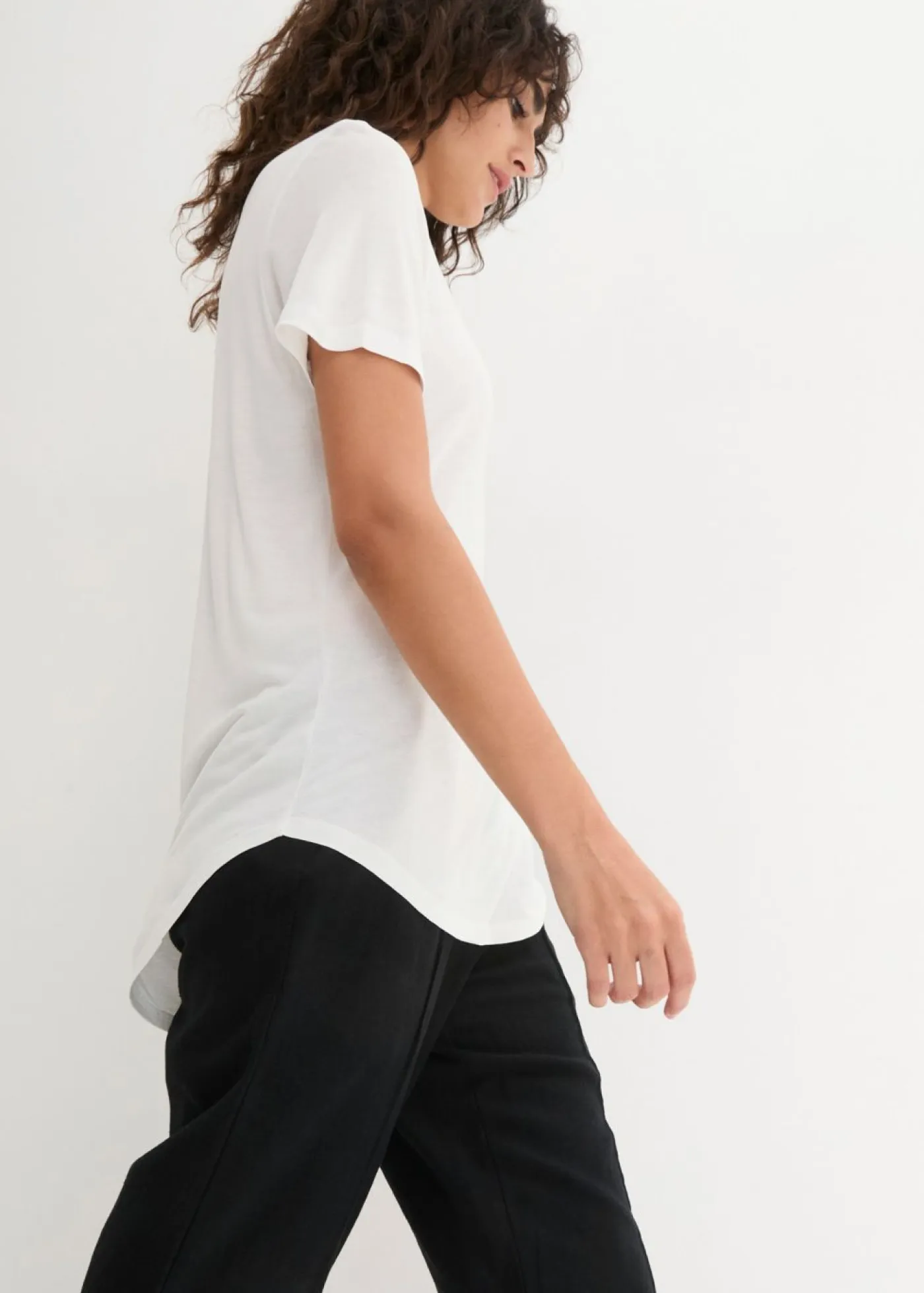 Best Camiseta larga de viscosa suave Mujer Básicos|Camisetas