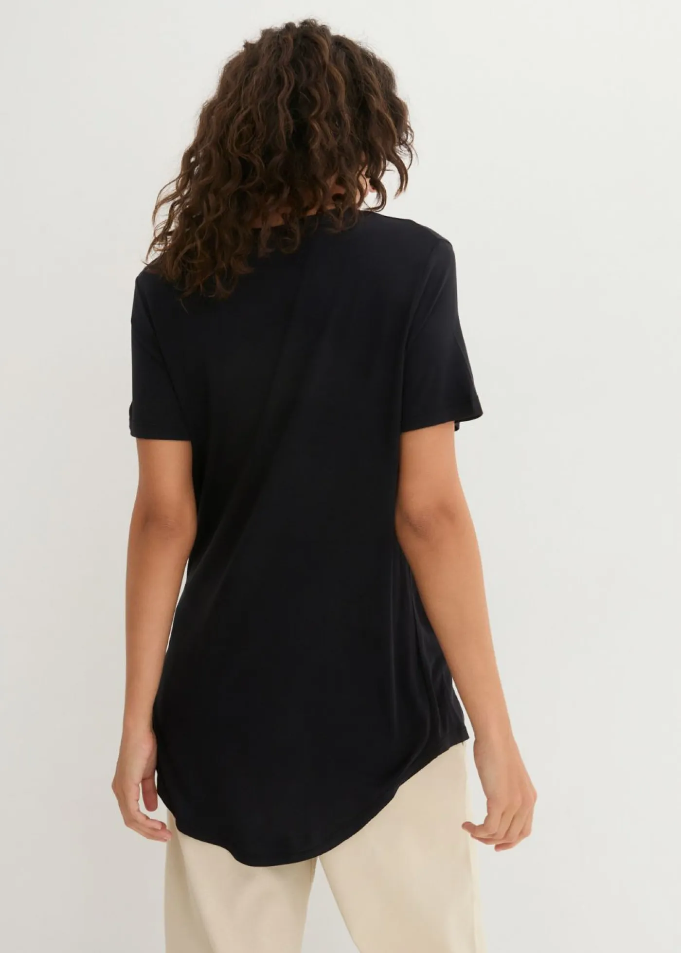 Clearance Camiseta larga de viscosa suave Mujer Básicos|Camisetas