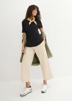 Clearance Camiseta larga de viscosa suave Mujer Básicos|Camisetas