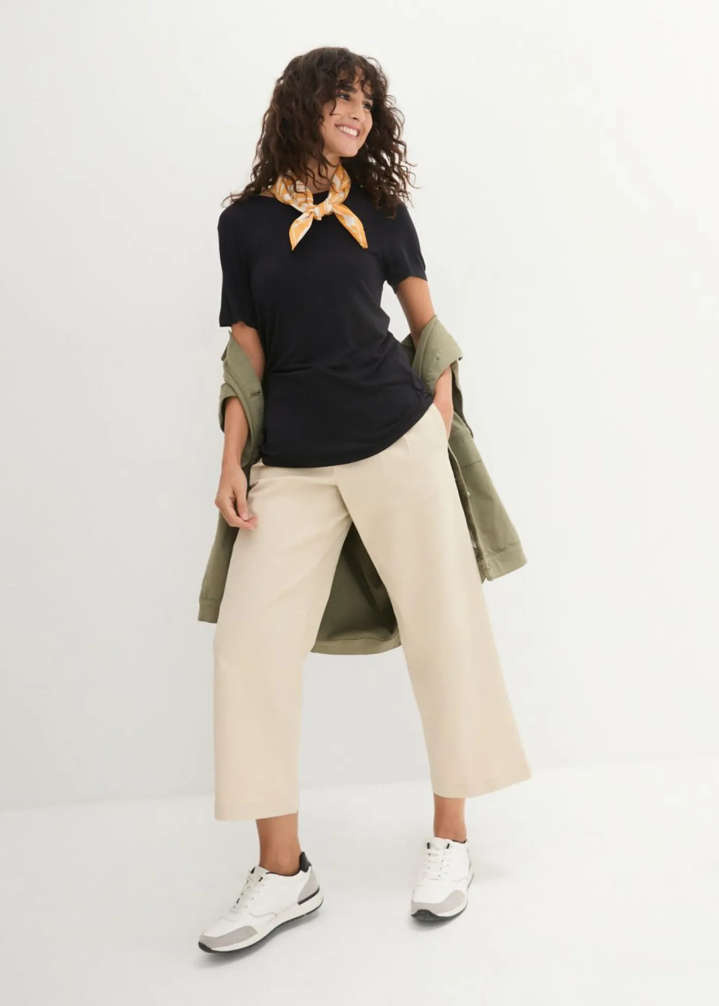 Clearance Camiseta larga de viscosa suave Mujer Básicos|Camisetas
