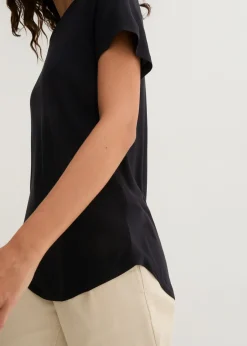 Clearance Camiseta larga de viscosa suave Mujer Básicos|Camisetas