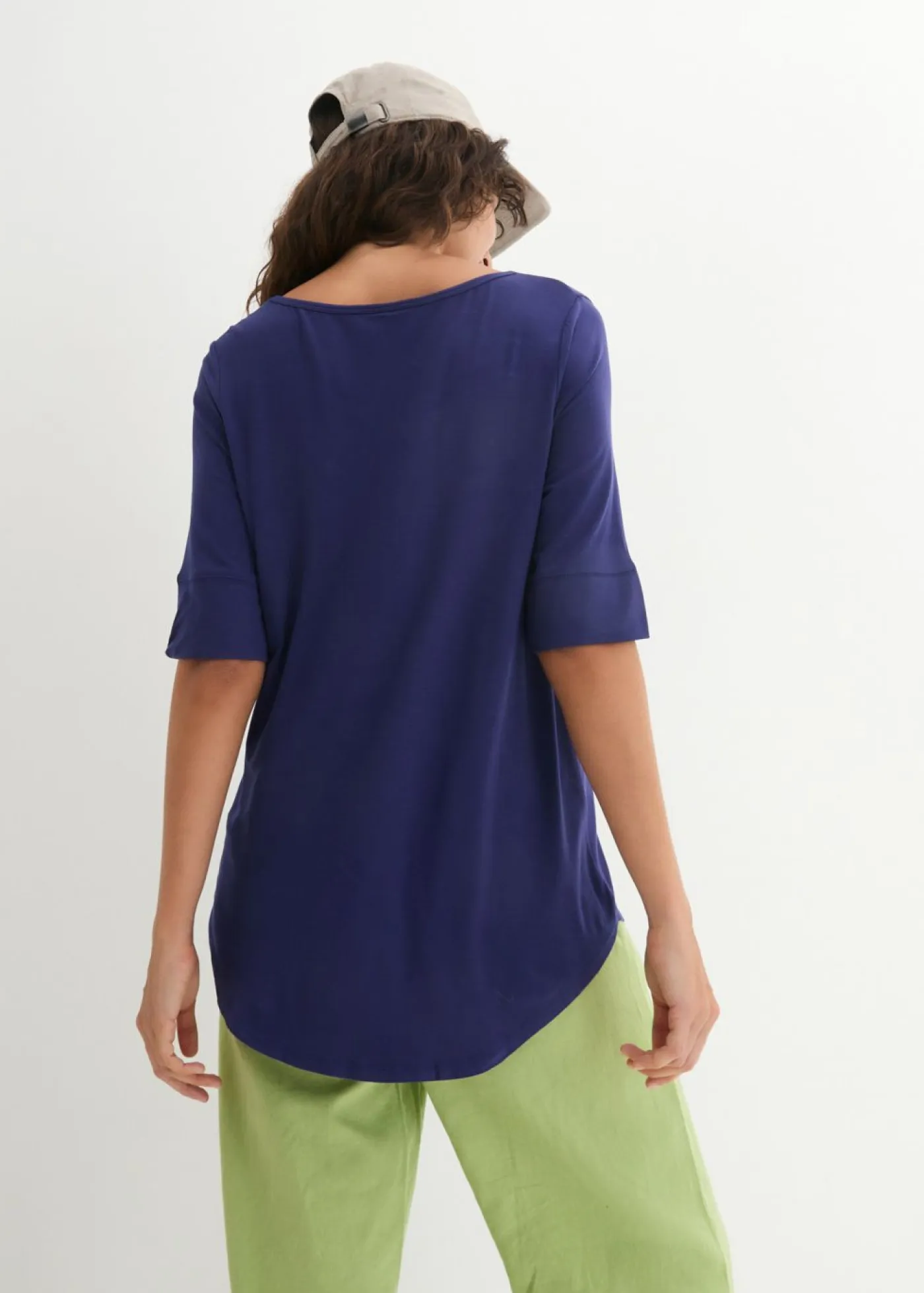 Hot Camiseta larga de viscosa suave Mujer Básicos|Camisetas