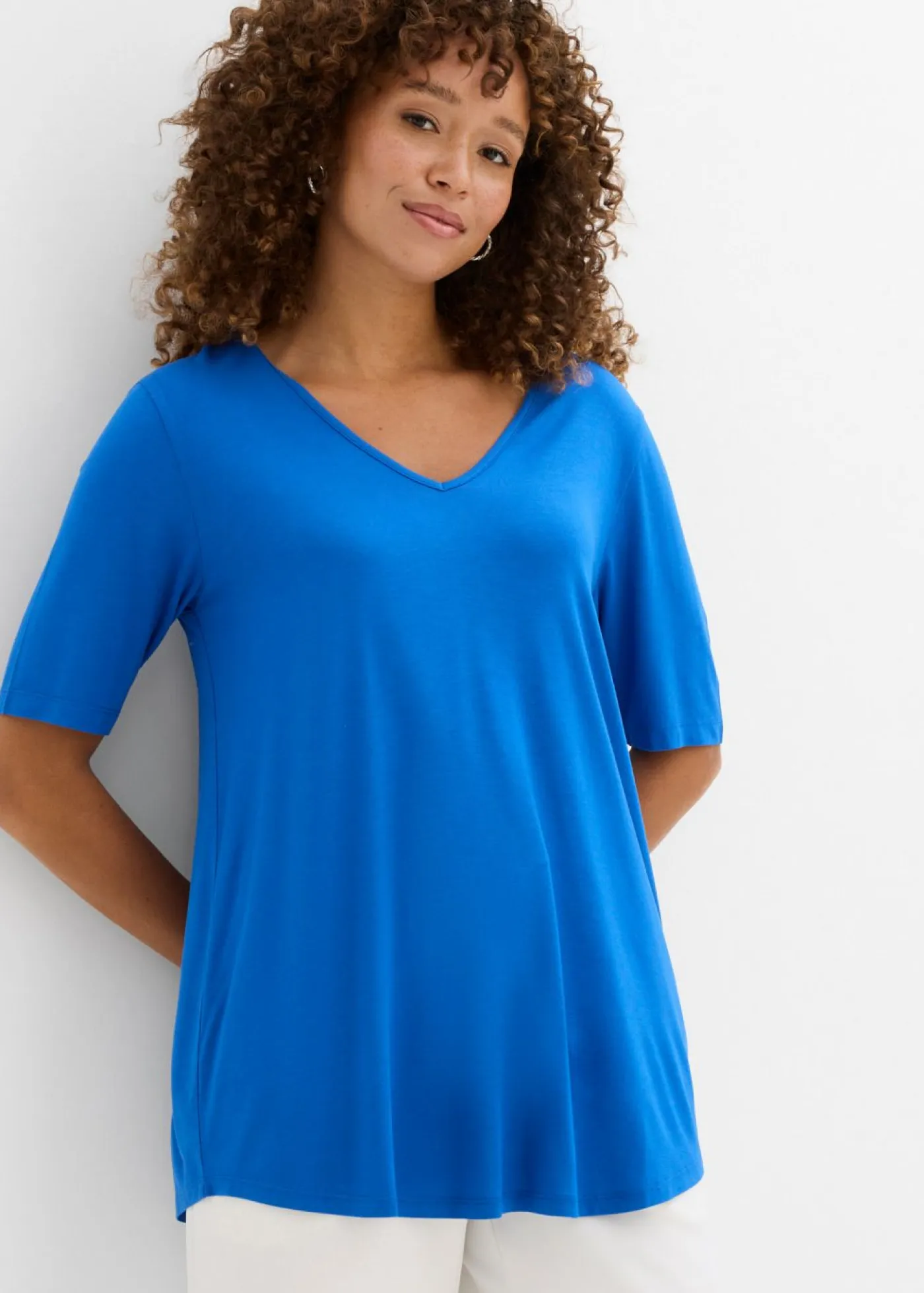 Hot Camiseta larga de viscosa suave Mujer Básicos|Camisetas