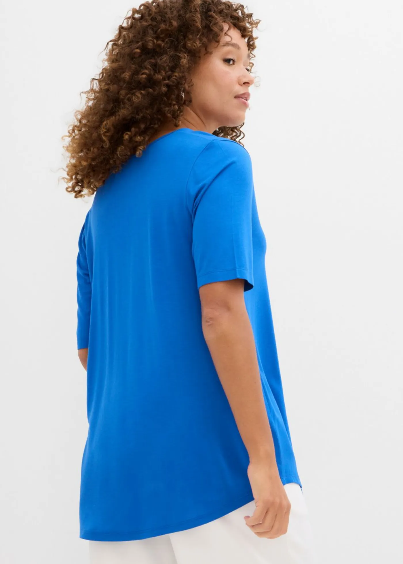 Hot Camiseta larga de viscosa suave Mujer Básicos|Camisetas