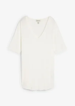 Clearance Camiseta larga de viscosa suave Mujer Básicos|Camisetas