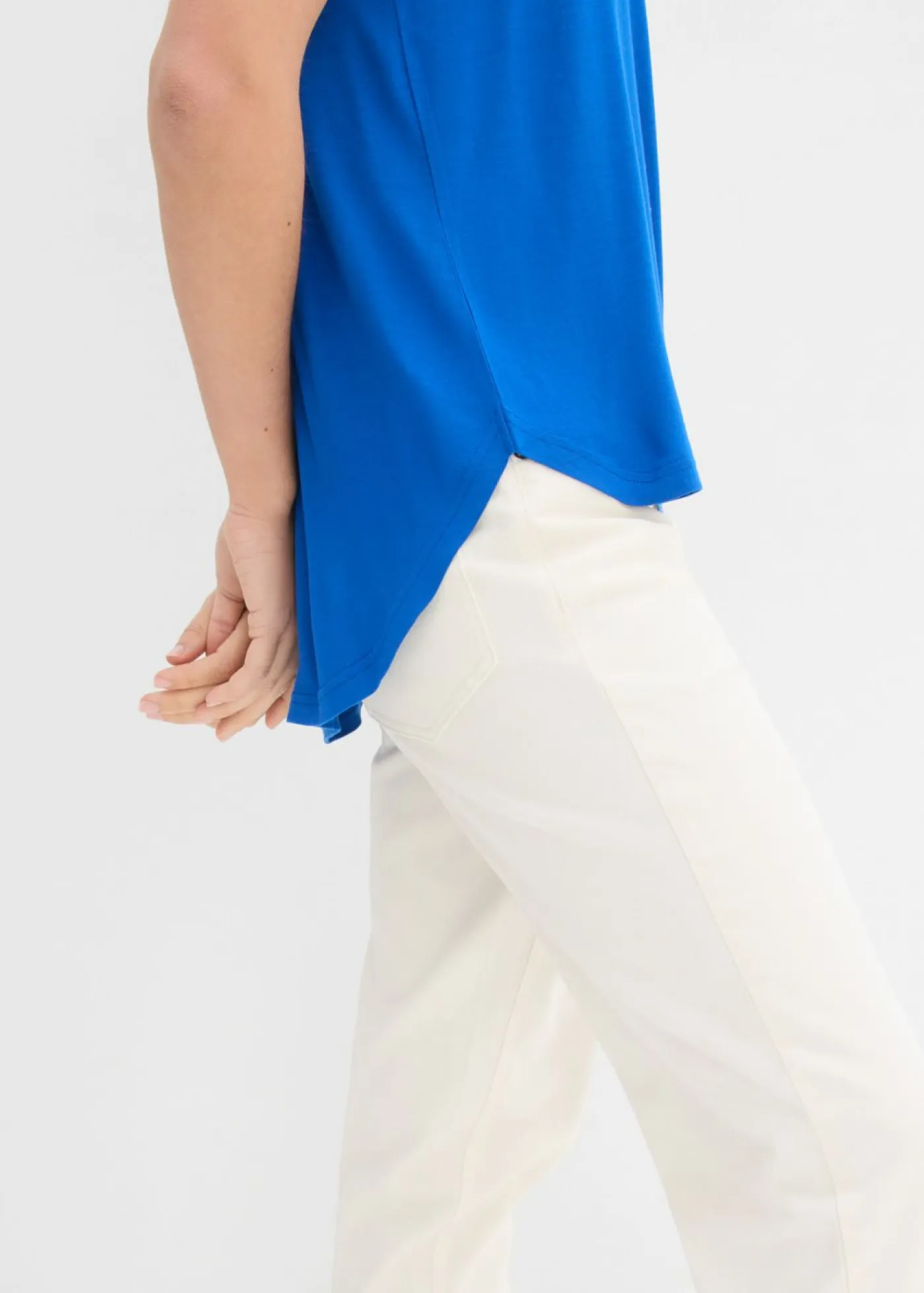 Online Camiseta larga de viscosa suave Mujer Básicos|Camisetas