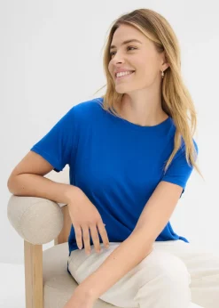 Online Camiseta larga de viscosa suave Mujer Básicos|Camisetas