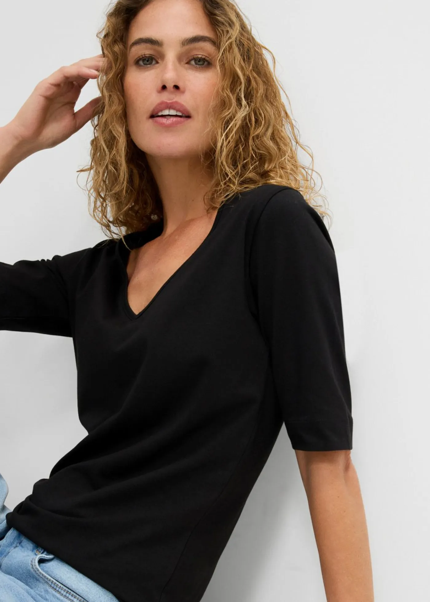 Clearance Camiseta larga favorecedora Mujer Básicos|Camisetas