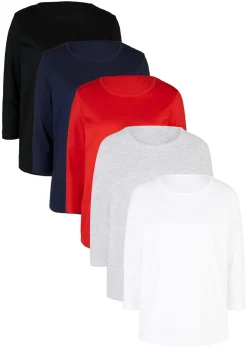 Discount Camiseta larga (5 unidades) Mujer Básicos|Camisetas