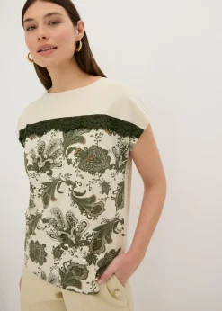 Sale Camiseta oversize con cinta de encaje Mujer Camisetas