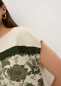 Sale Camiseta oversize con cinta de encaje Mujer Camisetas