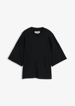 Hot Camiseta oversize, corta, de algodón orgánico puro y pesado Mujer Básicos|Camisetas