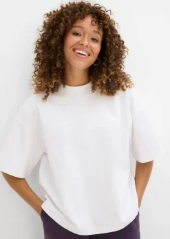 Hot Camiseta oversize, corta, de algodón orgánico puro y pesado Mujer Básicos|Camisetas