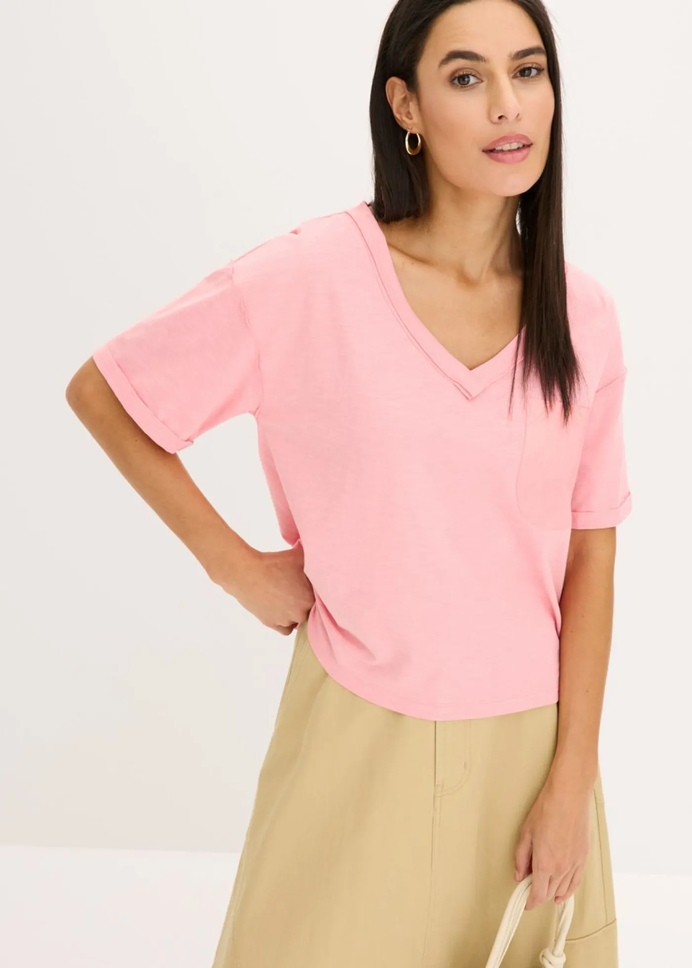 Hot Camiseta oversize de algodón puro Mujer Camisetas|Novedades