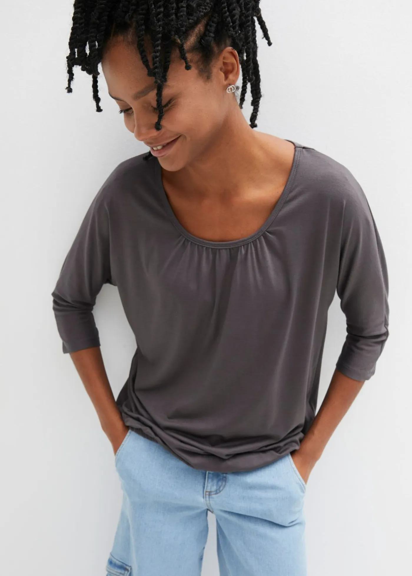 Sale Camiseta oversize de mezcla de viscosa Mujer Camisetas