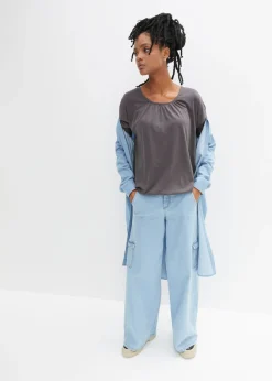 Sale Camiseta oversize de mezcla de viscosa Mujer Camisetas