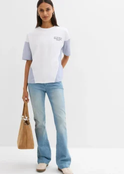 Hot Camiseta oversize de mezcla de algodón Mujer Camisetas|Novedades