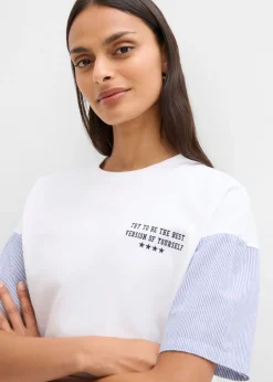 Hot Camiseta oversize de mezcla de algodón Mujer Camisetas|Novedades
